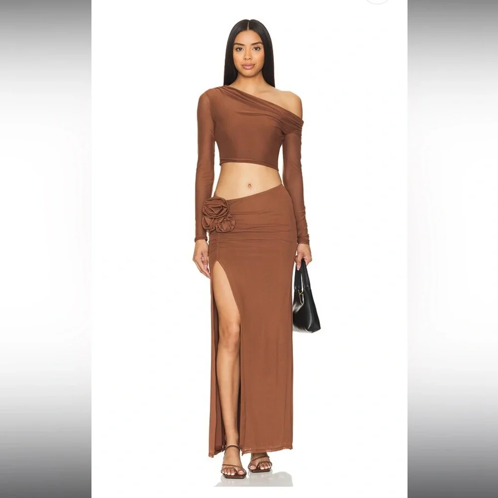 Elegant Brown Women's Skirt + Top Set | AFRM